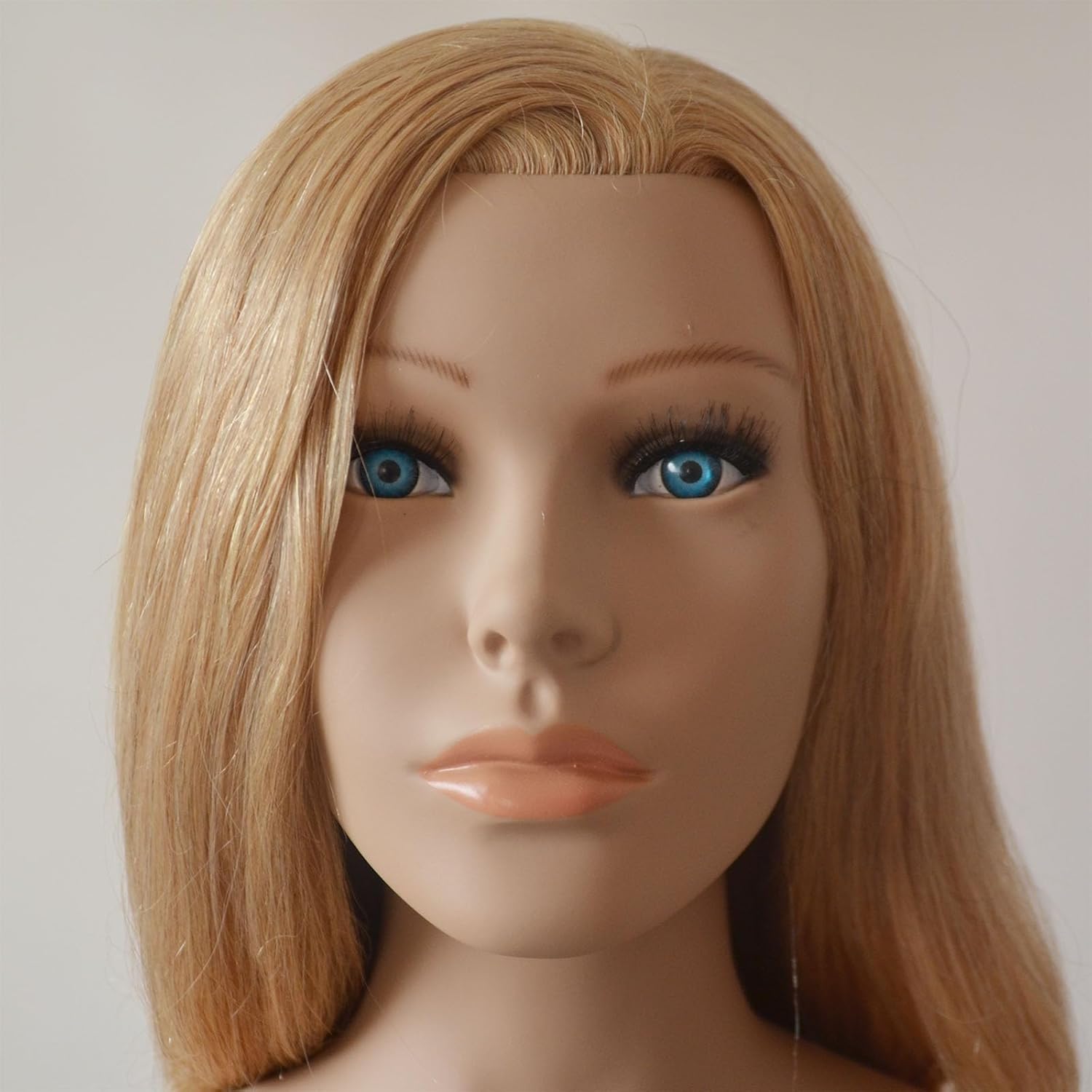 TAINUAN 24" Mannequin Head Human Hair Cosmetology Natural Long Hair Manicans 100% Real Hair Hairdresser Doll Head for Practice Braiding Hairstyling cabeza de maniqui with Free Table Clamp Stand