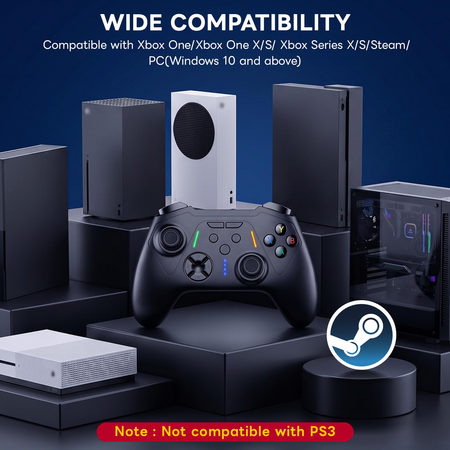 Sehawei Controller Wireless per Xbox One,Xbox One S|X,Xbox Series/Steam/PC | 2,4 GHz gamepad ,plug and play ,con funzioni Turbo e Macro