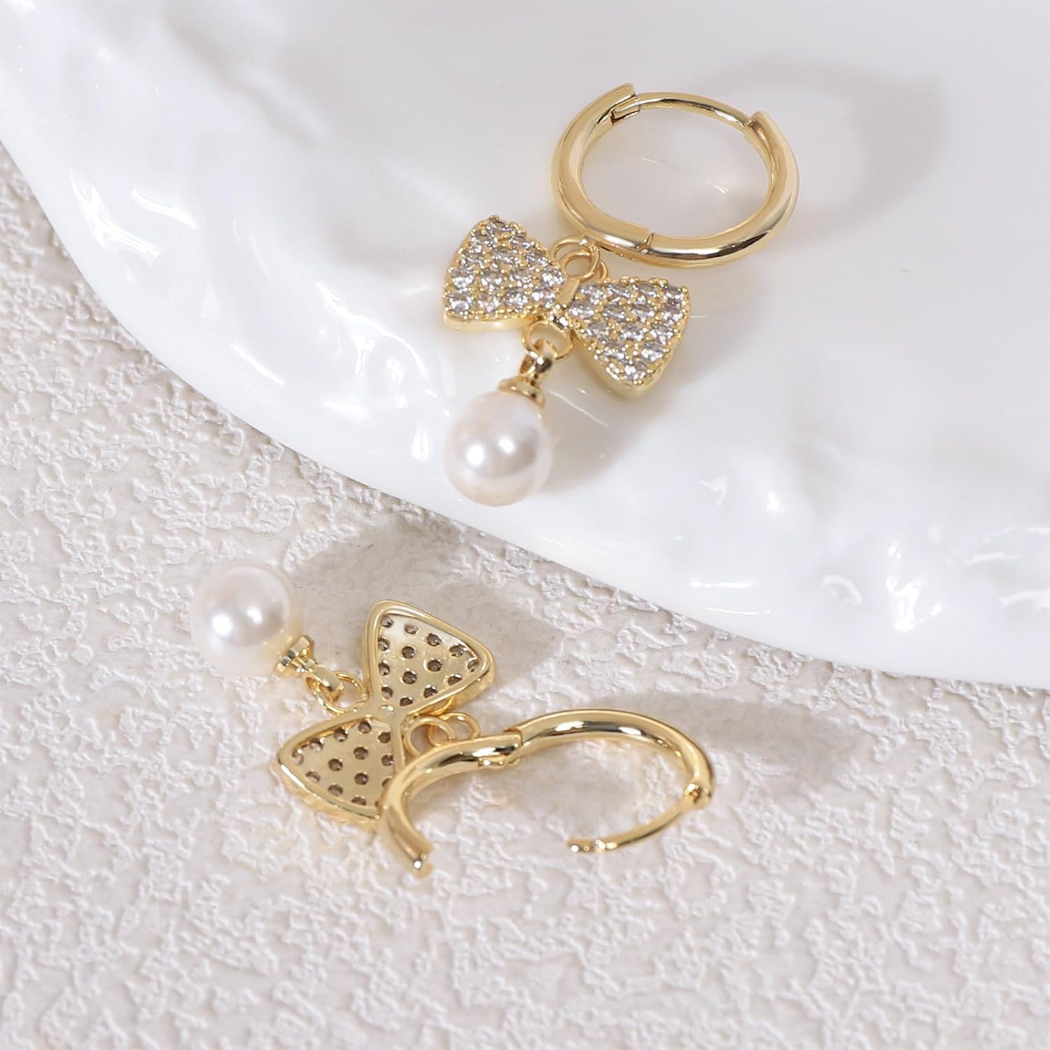 Pavéd Cubic Zirconias Earrings for Female 925 Sterling Silver or 14K Gold Plating Pearl Clover/Bow/Snowflake/Infinity/Flower Earrings for Women - Image 3