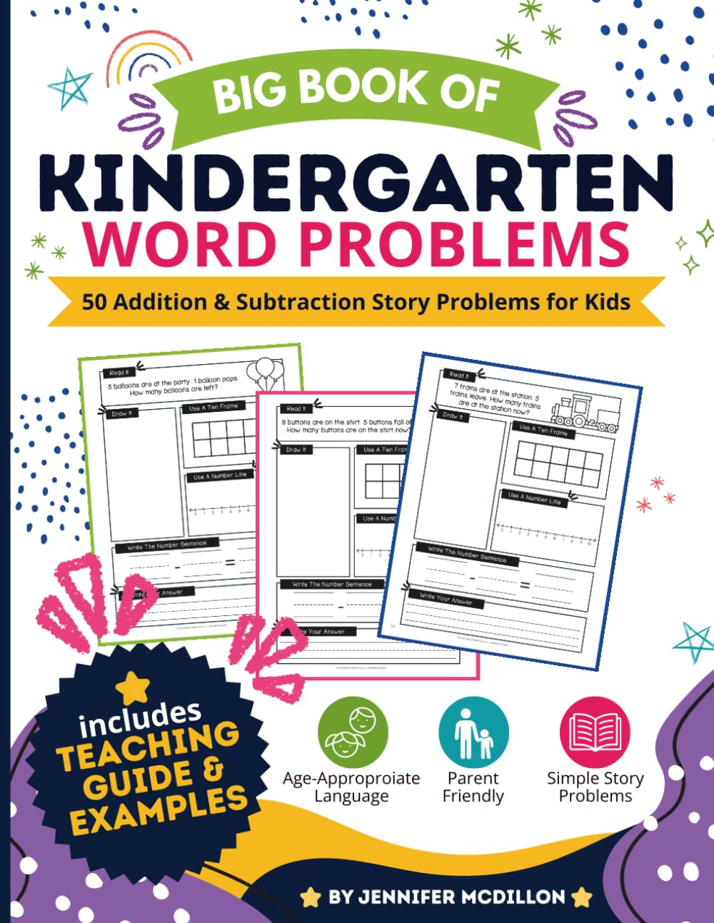 Big Book of Kindergarten Word Problems: 50 Addition & Subtraction Story Problems for Kids