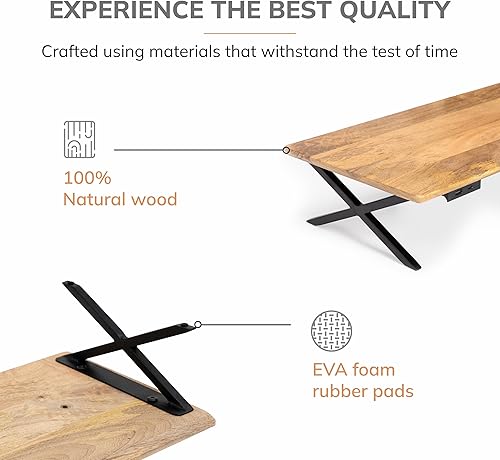 Miniatura 6 de Anji Mountain Soporte de madera para monitor de escritorio, organizador de escritorio para el hogar, oficina, espacio de trabajo, elevador de