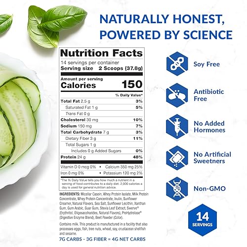 Miniatura 5 de BioTrust Proteína en polvo baja en carbohidratos: deliciosa mezcla de suero de leche y caseína de vacas alimentadas con pasto sin hormonas, sin OMG,