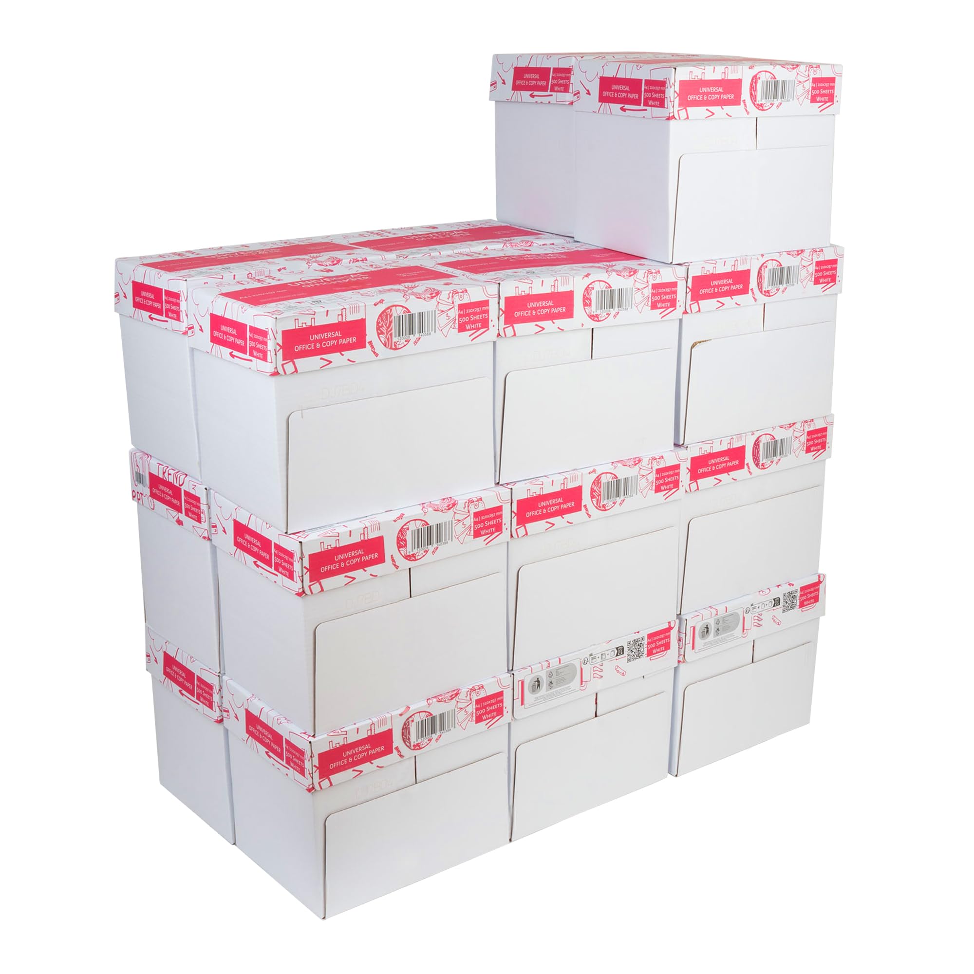 Druckerpapier A4 Kopierpapier - 20 x 5 x 500 Blatt - DIN A4-50.000 Blatt | Druckerpapier und Kopierpapier DIN A4, 50.000 Blatt, 20 Kartons, weiß, Büro und Home Office, Universalpapier