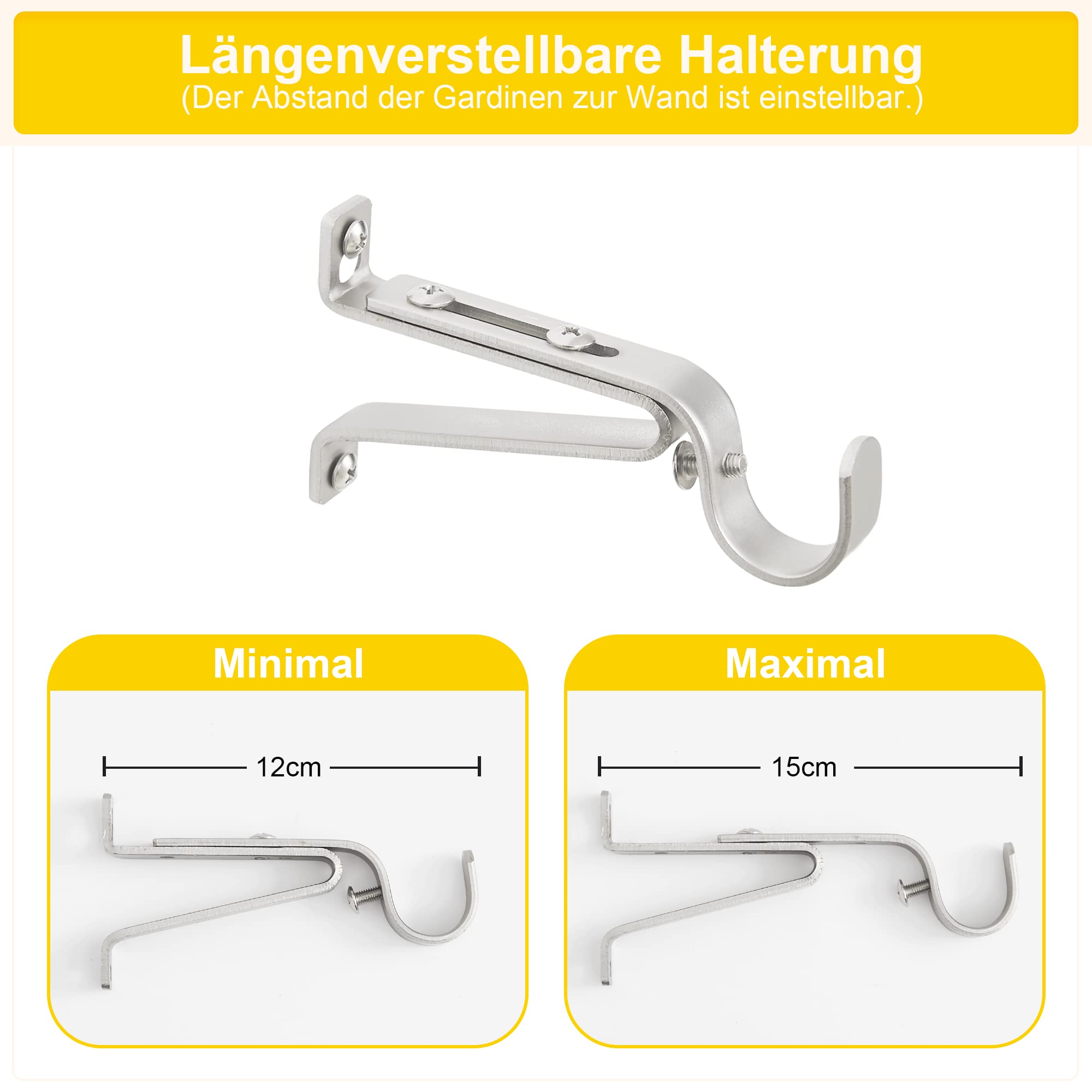 Ronde Uitschuifbare Verlengbare Gordijnroede L40 - 60 Cm/ D10 Mm Pia Betongrijs 154461 Ronde Uitschuifbare Verlengbare Gordijnroede L40 - 60 Cm/ D10 Mm Pia Betongrijs 154461