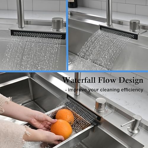 Miniatura 12 de Fregadero de acero inoxidable de 33 pulgadas con estación de trabajo estilo casa de campo, 33 x 22 pulgadas, fregadero de estación de trabajo Acero