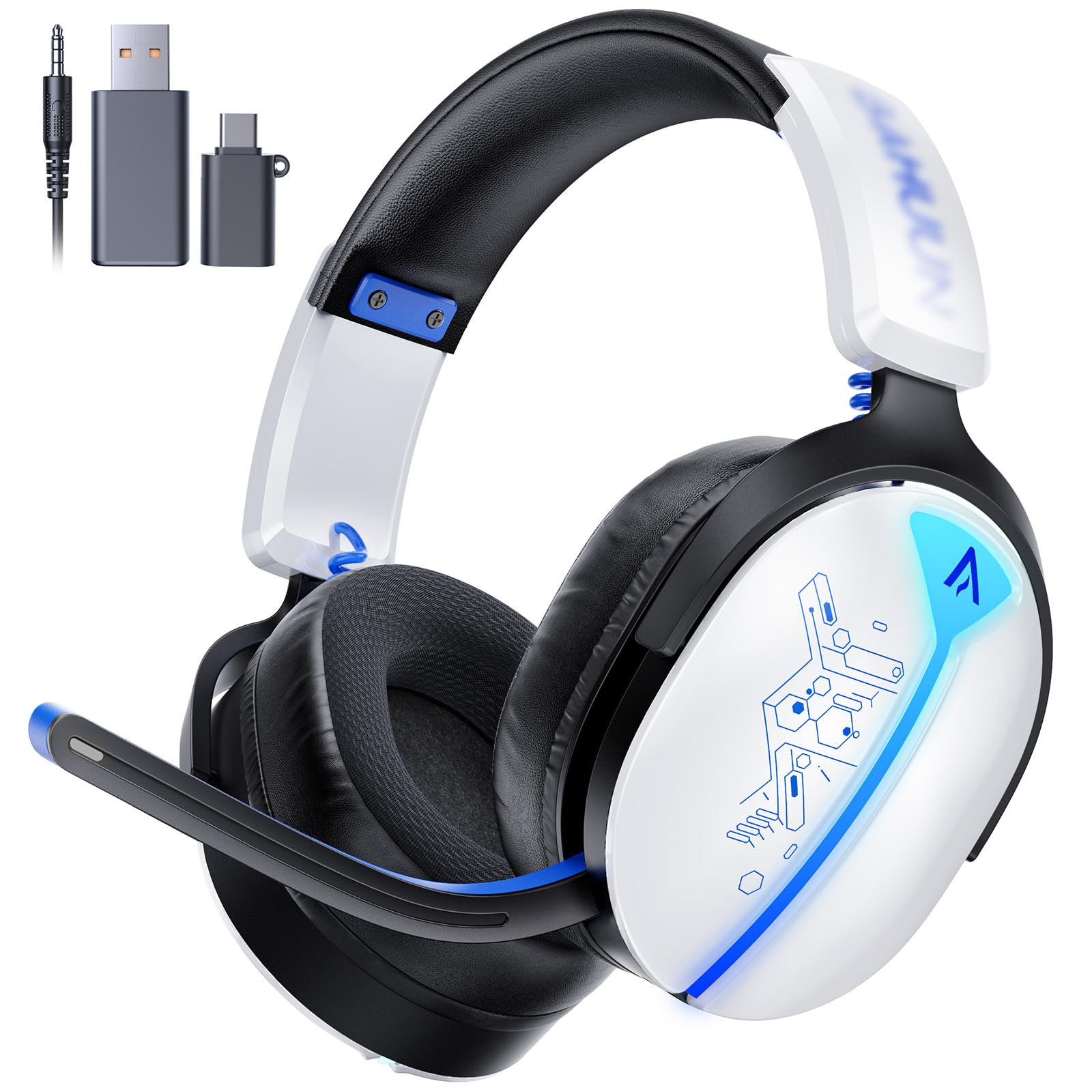 Wireless Gaming Headset for Ps5 Ps4 PC Switch 2 4GHz BT5 3 Competition-Grade Pinpoint 7 1 Surround Sound