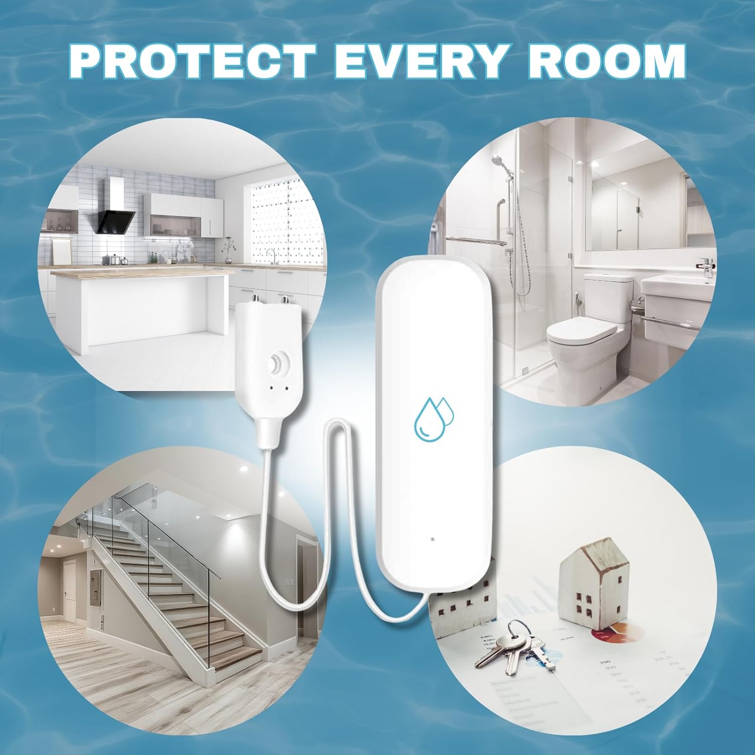 Water Pal by Keep Connect – Smart Water Leak Detector | Battery-Powered Leak Sensor, SMS/Email Alerts & Optional Cloud Integration