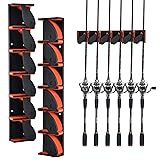 Goture Vertical Fishing Rod Holder, Horizontal Fishing Rod holder, Wall Mount Fishing Rod Rack Hold up to 12 Rods or Combos