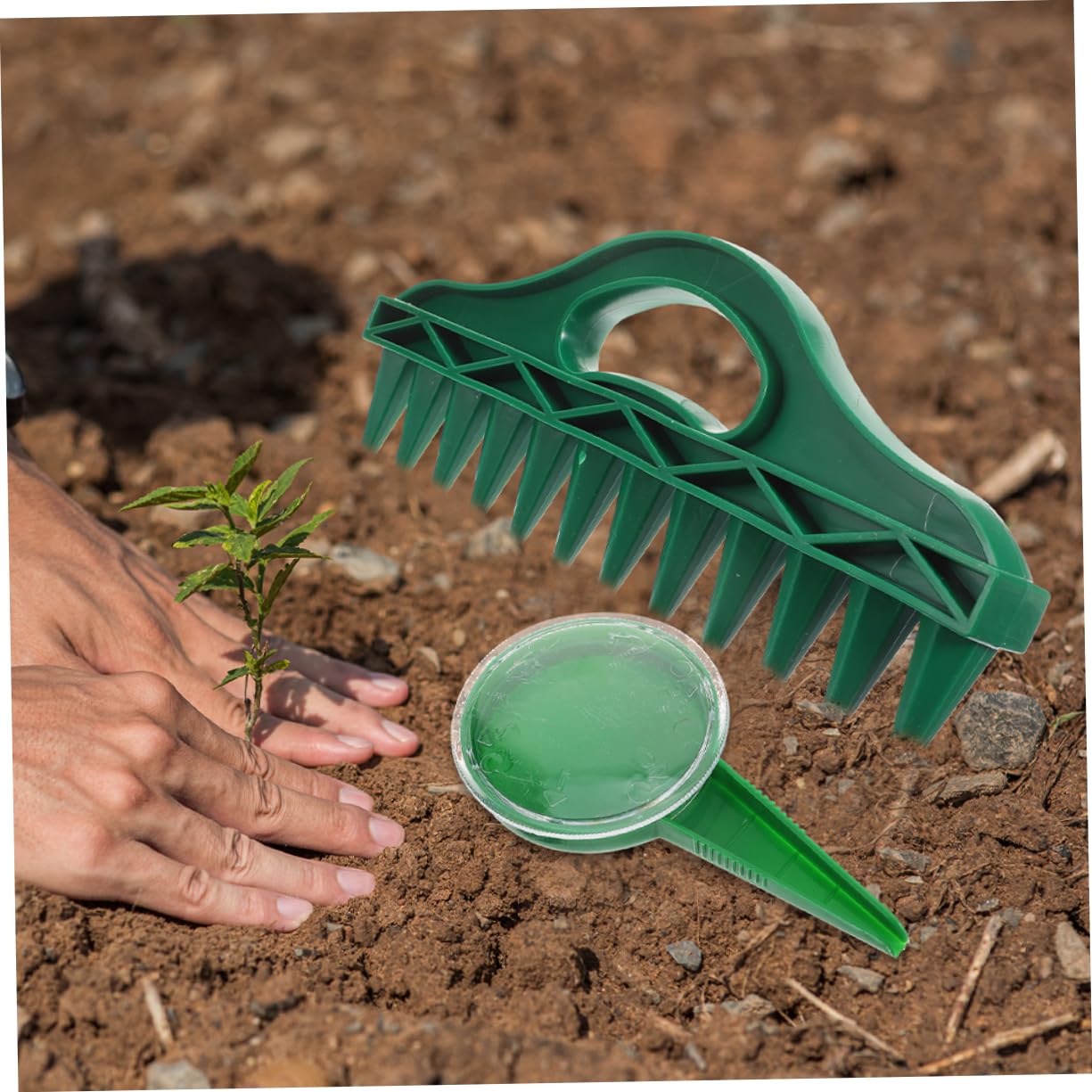 Piantabulbi Manuale 12 Fori in Plastica Verde, Set da 2