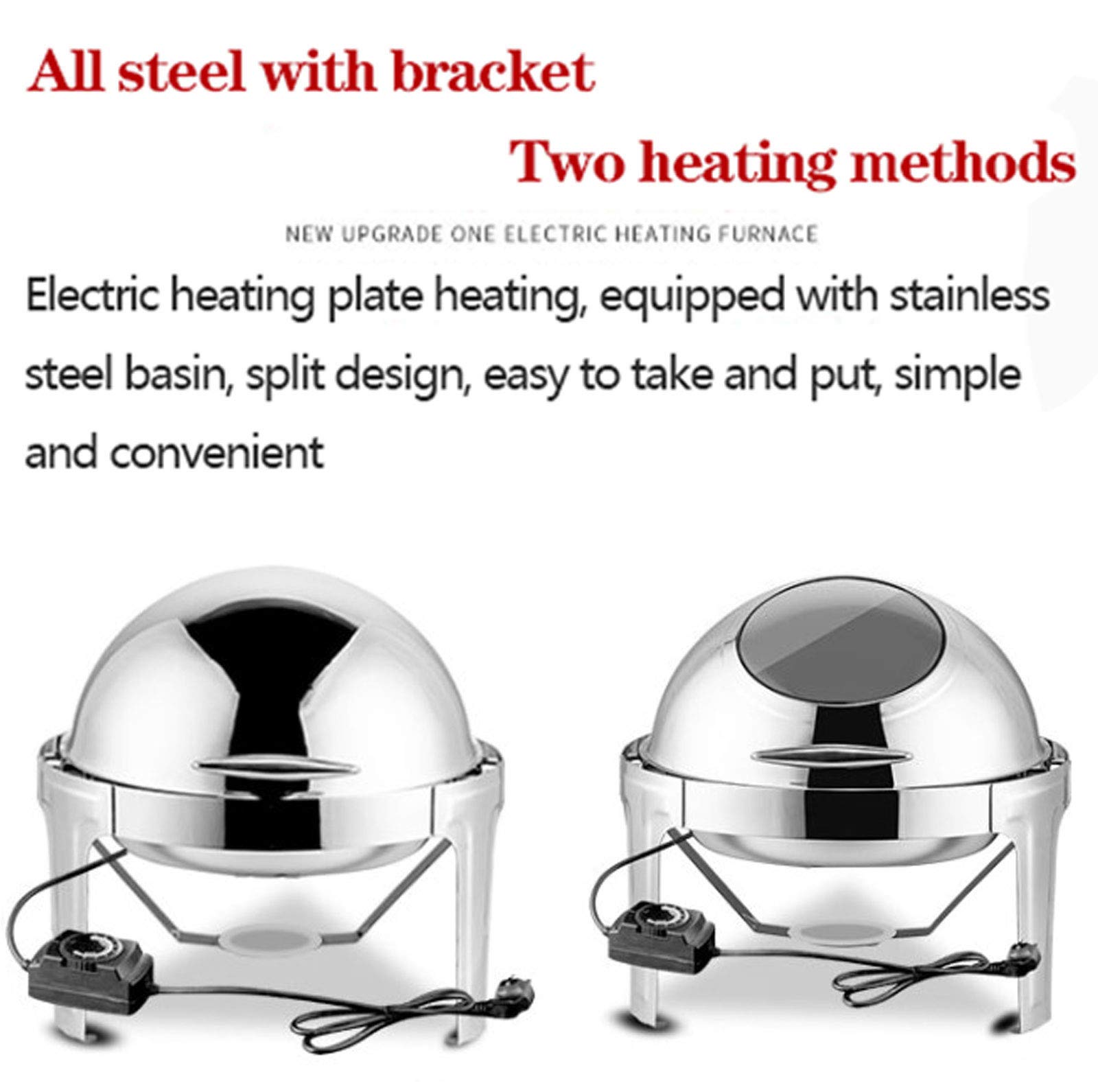 Calentador de Comida Electrico, Catering Chafing Dish Calentador para Buffet, 6L Calienta Platos Bandeja de Calentamiento para Bodas o Fiestas Buffet