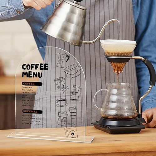 Miniatura 59 de UNIQOOO Paquete de 10 letreros de mesa de acrílico esmerilado de 8 x 10 pulgadas para boda con soportes, 1/8 pulgadas de grosor, hoja de letrero