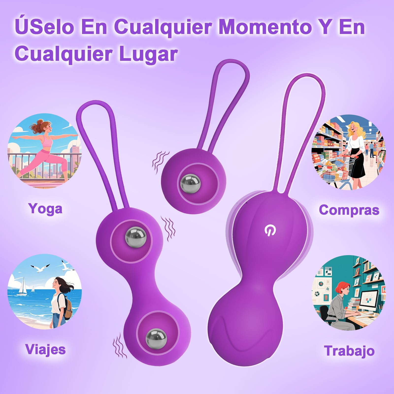Vibradorador Mujer Juguetes Eróticos Para Pareja Sexuales Vibrador Mando Distancia 3 en 1 Bolas Chinas Consoladores.. para Mujer con Vibración Vibradores Vibradorador Clítoris Control Remoto 10 Modos