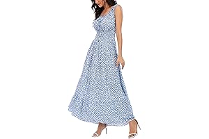 Women's Long Boho Floral Print Summer Maxi Dress