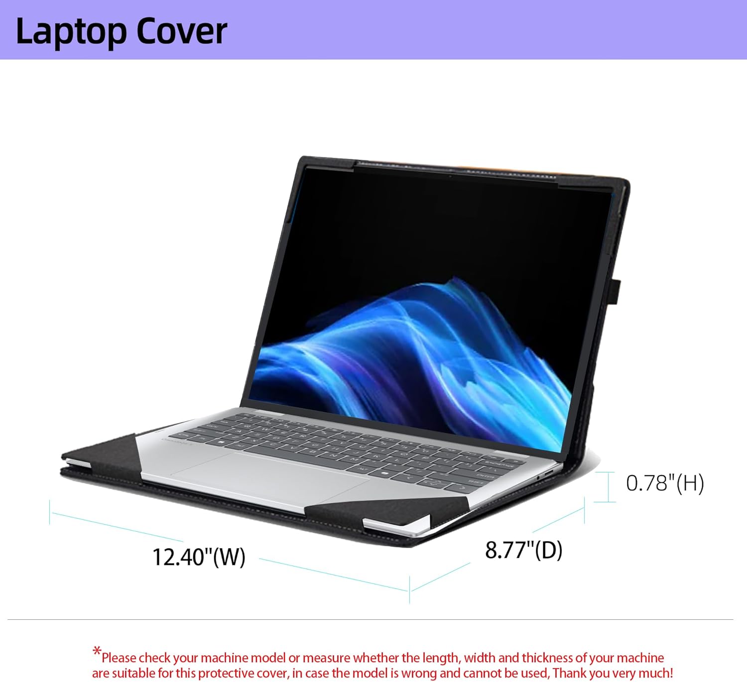 Laptop Case for HP OmniBook 5 Flip 2-in-1 Laptop 14-fp0000 14-fp0057nr 14"|OmniBook 5 Laptop Next Gen AI 14-hexxx[Not Other Models] PU Leather Protective Bag Detachable Shell (Dark Gray)