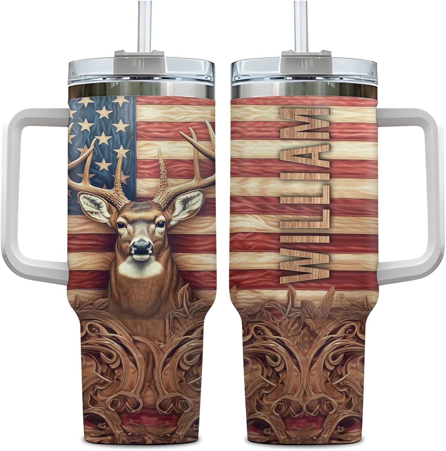 Hyturtle Personalized Mechanic Gifts For Men Tumbler 40 oz with Handle and Straw - Mechanic Nutrition Facts Custom Name Stainless Steel Travel Coffee Cup - Gifts For Dad Grandpa Man On Birthday