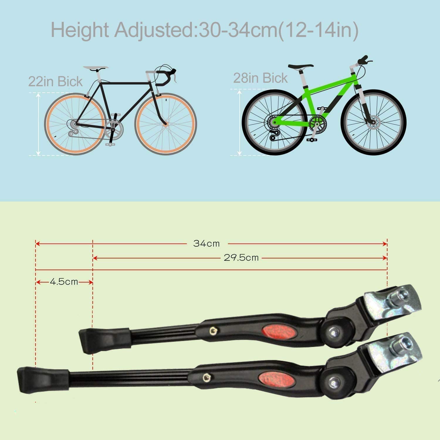 Cavalletto Laterale Bici Regolabile - Alluminio, Antiscivolo, Per Mountain Bike 22-26 Pollici - Foto 6