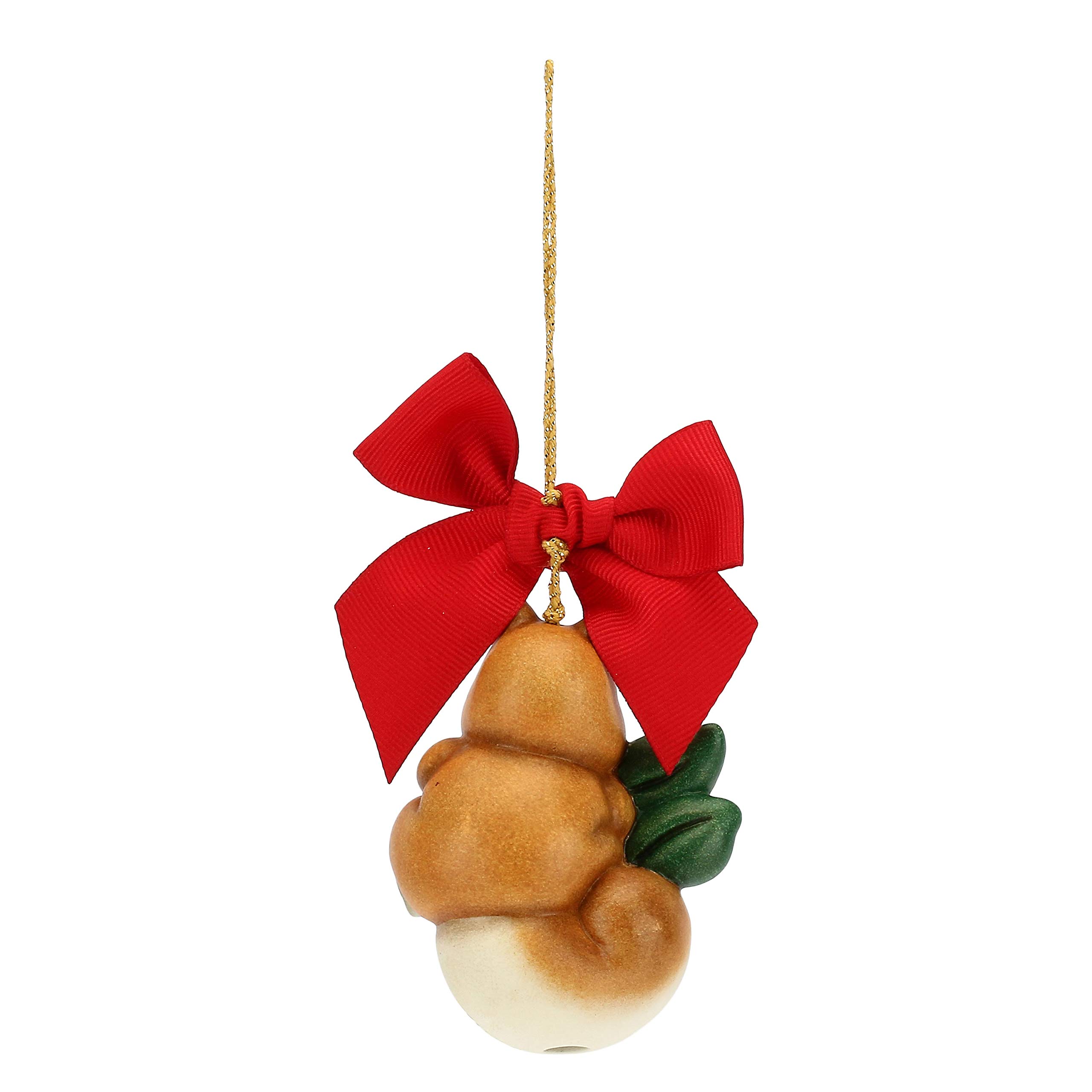 THUN - Addobbo Scoiattolo su Ramo per Albero di Natale - Formato Grande - Ceramica - Linea Preludio d'inverno - 7,6x5,7x4,5 cm