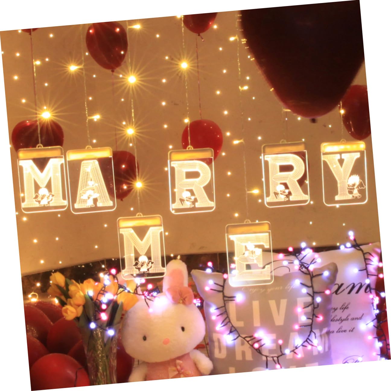 LED Lichterkette Heirate Mich mit USB Anschluss für Heiratsanträge