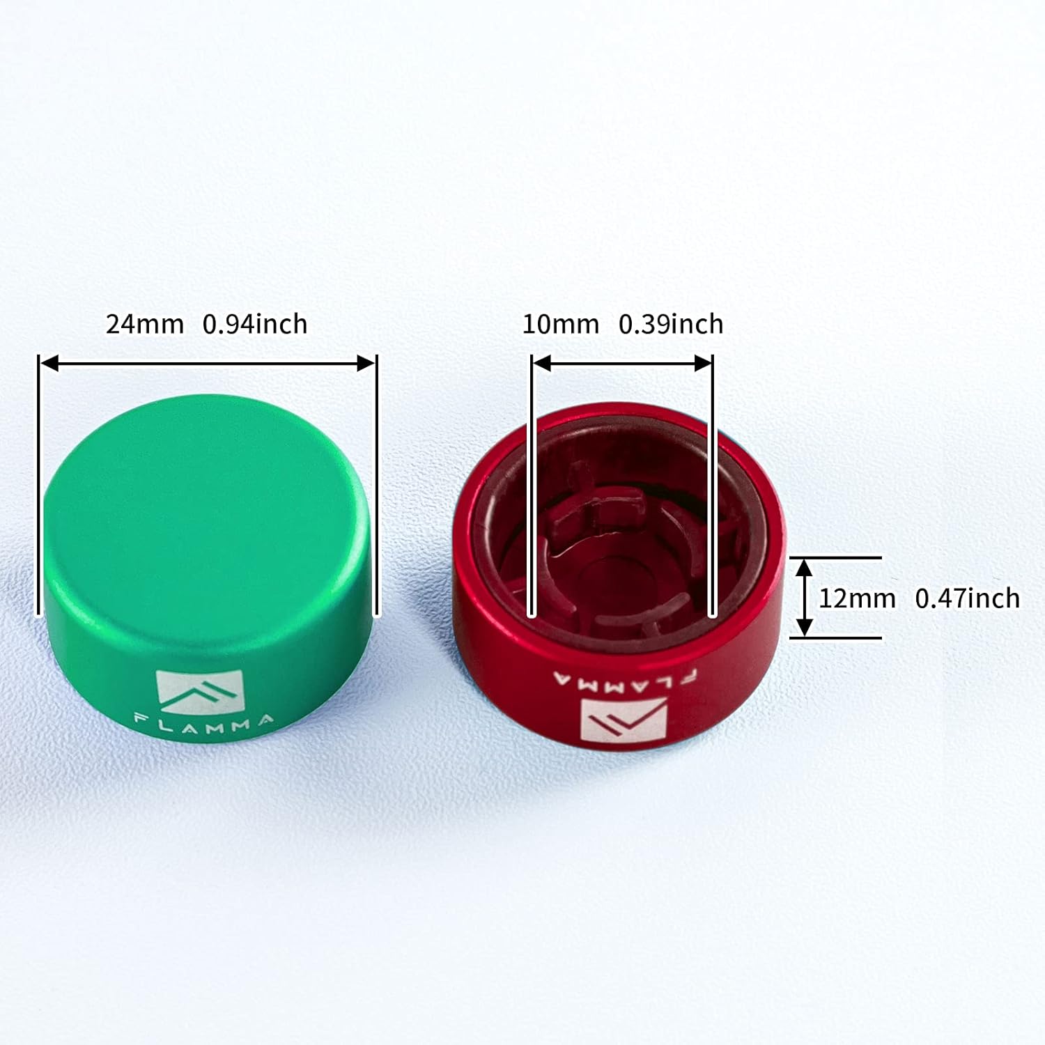 Diagram showing dimensions of footswitch toppers