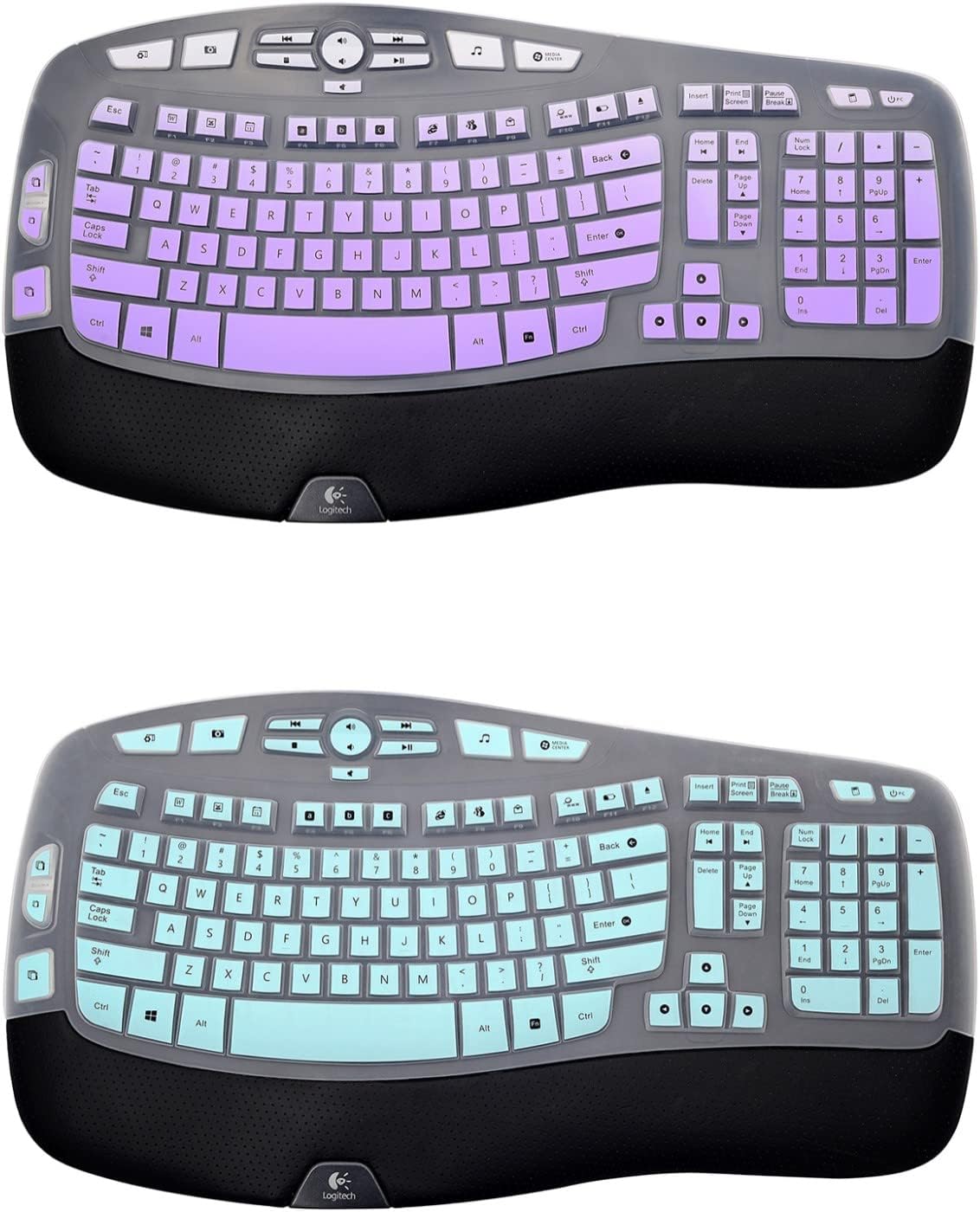 1 Pcs Gradient Purple Keyboard Cover and Gradient Mint