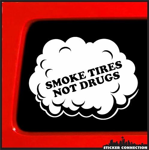 Sticker Connection Calcomanía de vinilo para parachoques de neumáticos ahumados, no drogas, para automóvil, camión, ventana, laptop, 3.75 x 5
