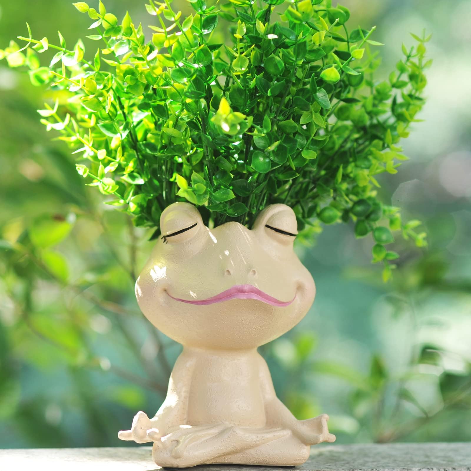 Amazon.com : 123Arts Ceramic Frog Shape Planter Retro Succulent Flower ...
