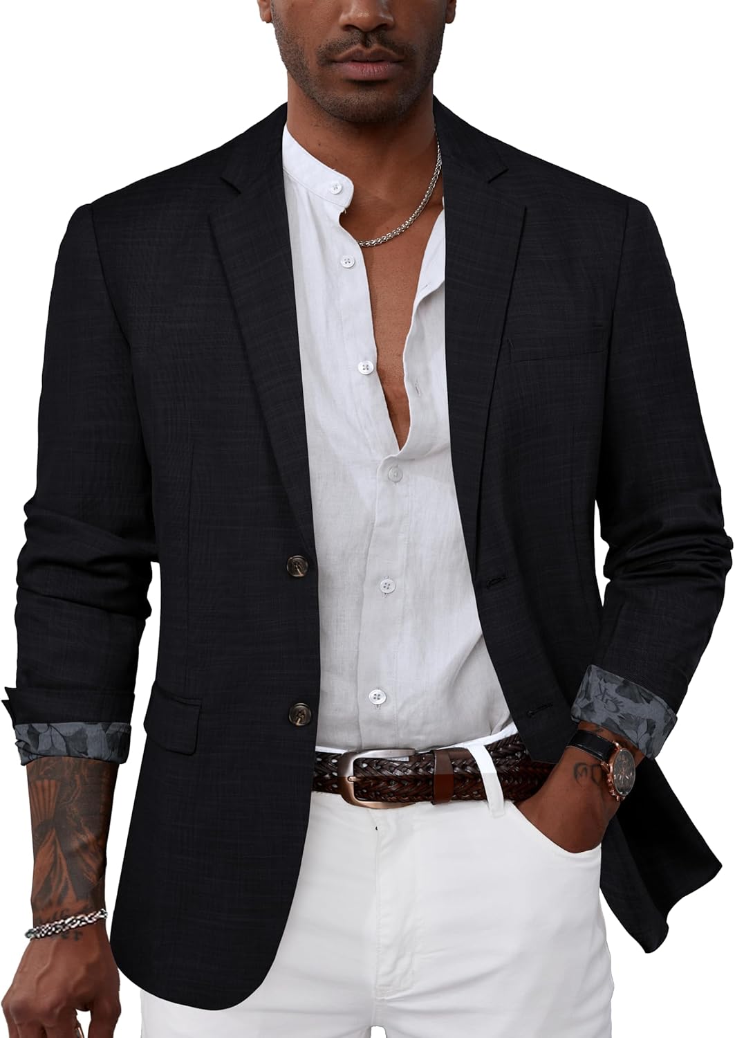 GRACE KARIN Mens Blazer Sport Coats Casual Lightweight 2 Button Sports Coat and Blazers Suit Jacket