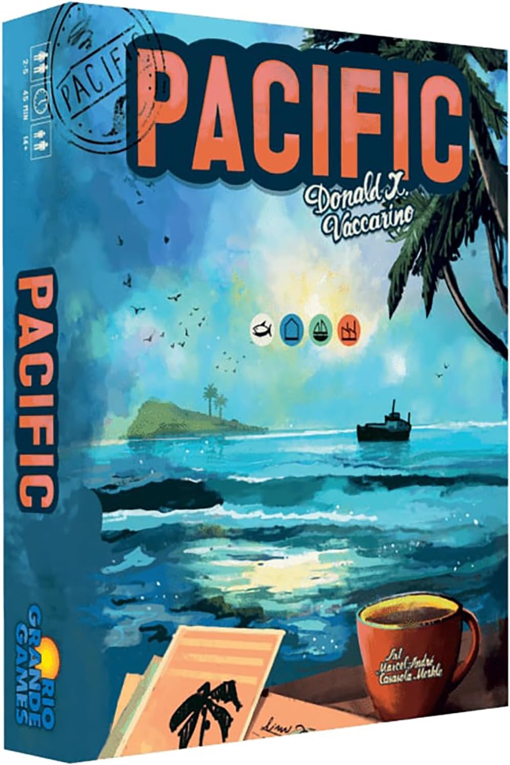 Rio Grande Games Pacific: Simultaneous Play Strategy Board Game, Card Drafting Economy, 2-5 Players, Ages 14+