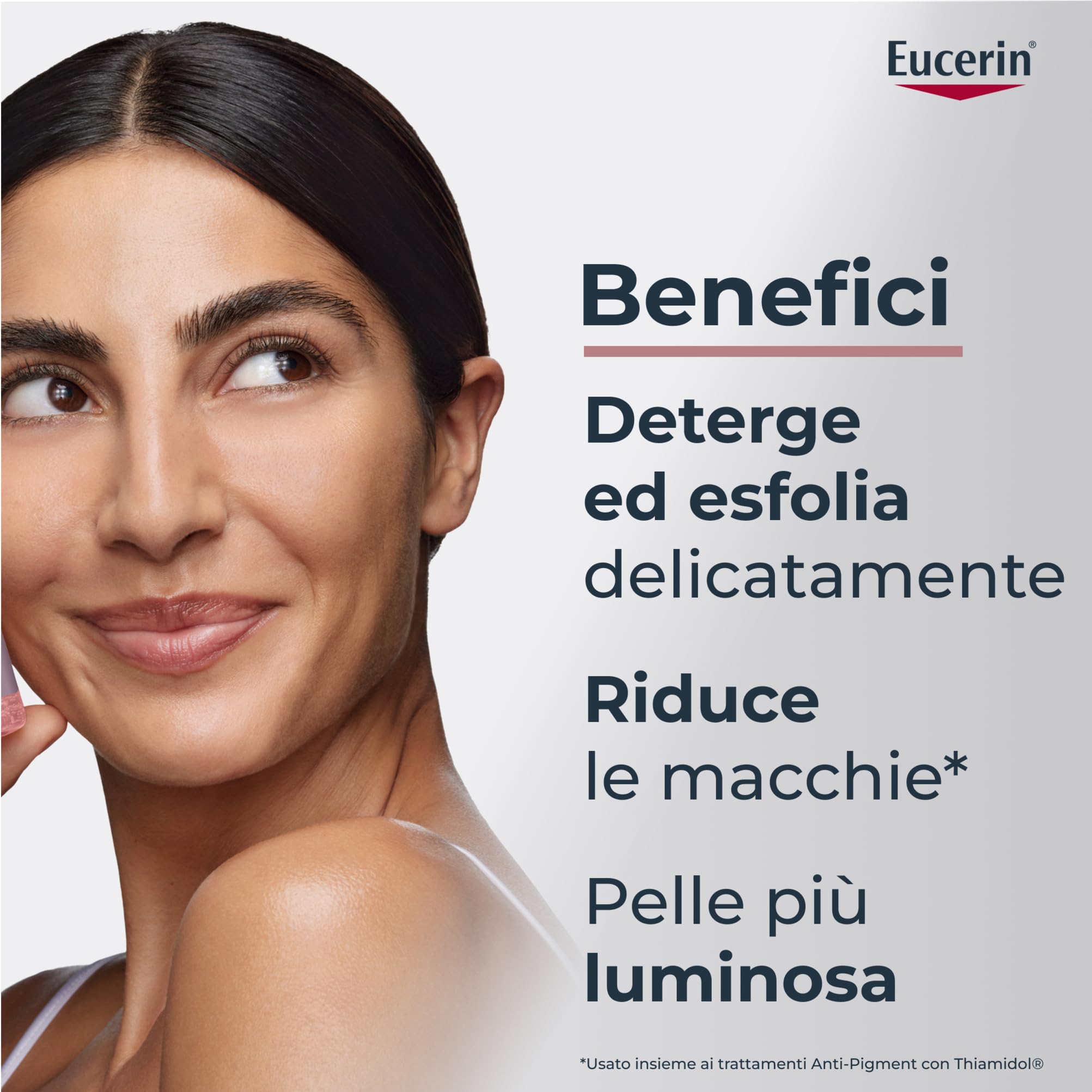 Eucerin Anti-Pigment Gel Detergente Viso 200 ml, Detergente schiumogeno antimacchie con 2% complesso esfoliante viso AHA, Acido Glicolico e Acido Lattico, Cleanser per tutti i tipi di pelle