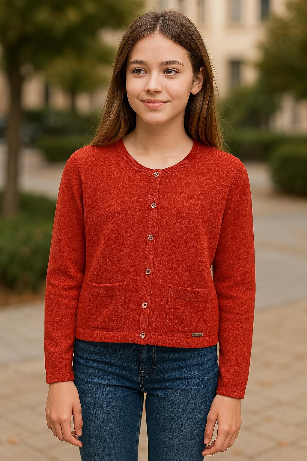 Generico Cardigan in Maglia da Ragazza – Modello Classico con Bottoni