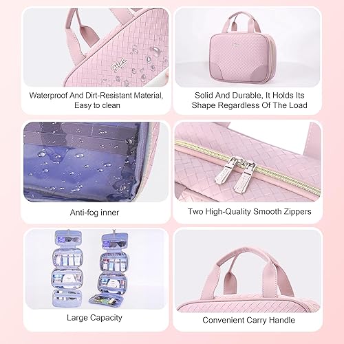 Miniatura 3 de Bolsa organizadora de artículos de tocador de viaje para mujer organizador de artículos de tocador colgantes, bolsa de cosméticos de maquillaje,