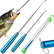 2 Pcs Fishing Hook Remover, Stainless Steel fishing accessories Unhooking Disgorger, Quick Fishing Hook Quick Removal Device with Storage Box Fishing Supplies for Small & Large Fishing Hooks