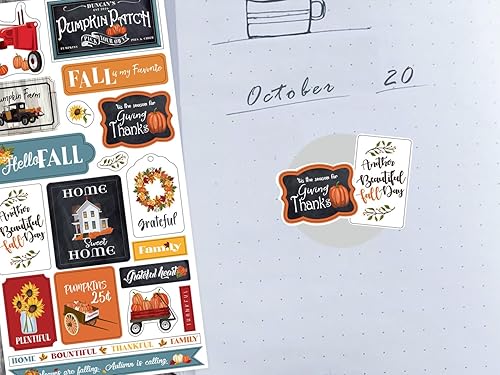 Miniatura 3 de Papel de álbum de recortes de otoño, doble cara, almohadilla de papel para álbum de recortes de otoño, calcomanía con calabaza, girasol, hojas, tema