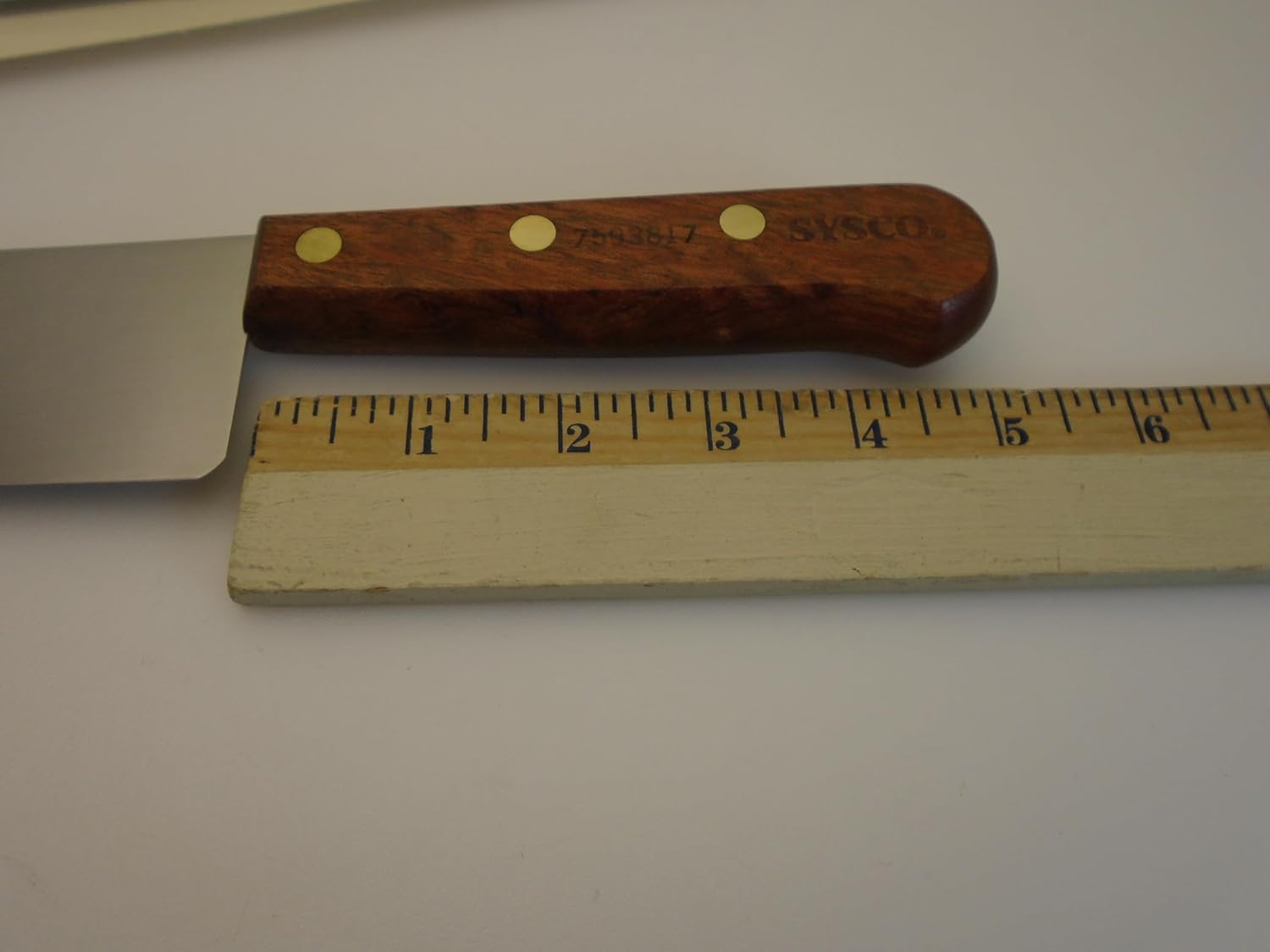 Set of (2) Commercial Brand USA 8 inch Rose Wood Handles Cooks Chef Knives 7593817 Stainless Blades New Old Stock -Commercial Brand