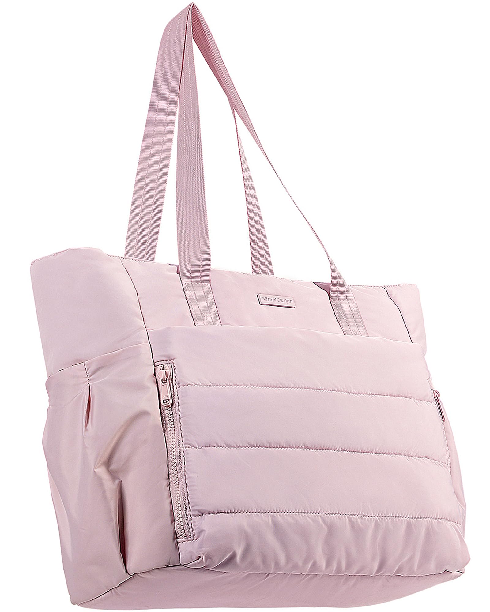 NISHEL Travel Puffy Tote Bag For Women Ultra-Lightweight Large Tote Purse For Office Day And a Short Weekend