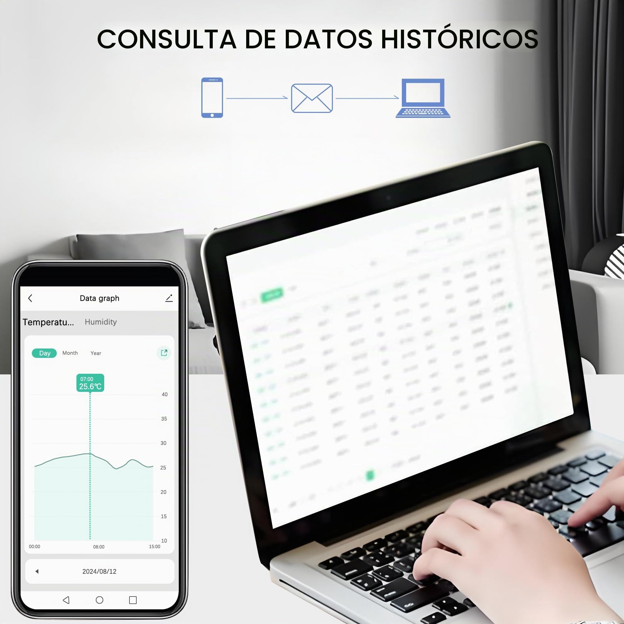 Termómetro higrómetro WiFi para interiores, sensor de temperatura inteligente, temperatura y humedad digitales con monitor de app, compatible con Alexa, para dormitorio, invernadero, bodega. 4PCS
