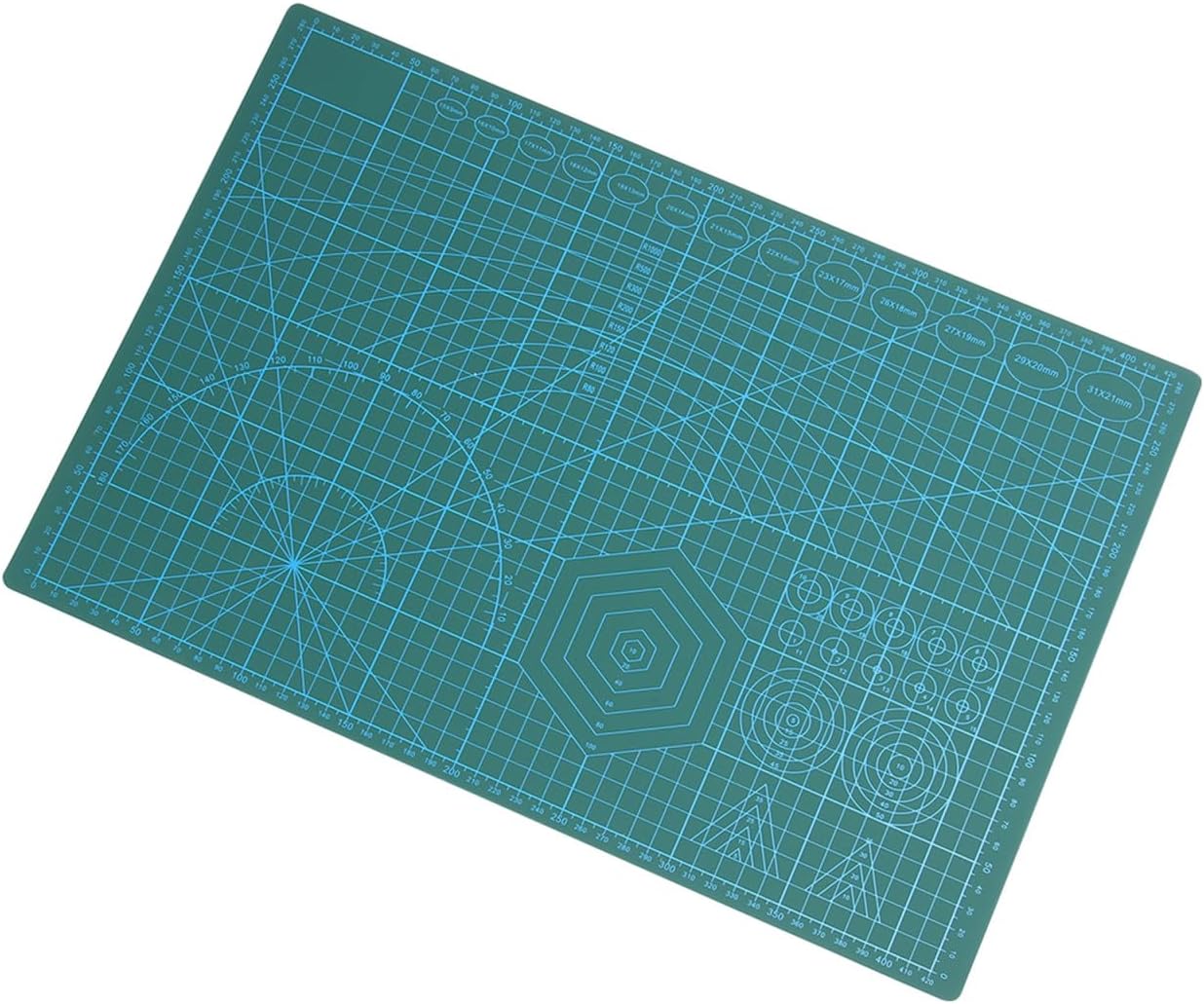 A3 Self-Healing Cutting Mat for Sewing and Crafting Non-Slip PVC Cutting Board in Green for Scrapbooking Quilting and Arts Projects
