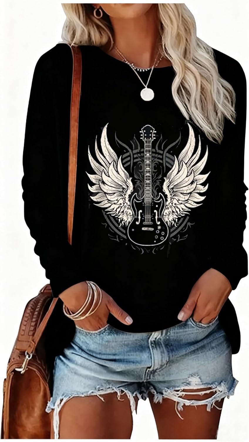 Concert Outfits Women Nashville Outfits Country Music Western Cowgirl Shirts Rock Concert Long Sleeve Shirts for Women - Image 2