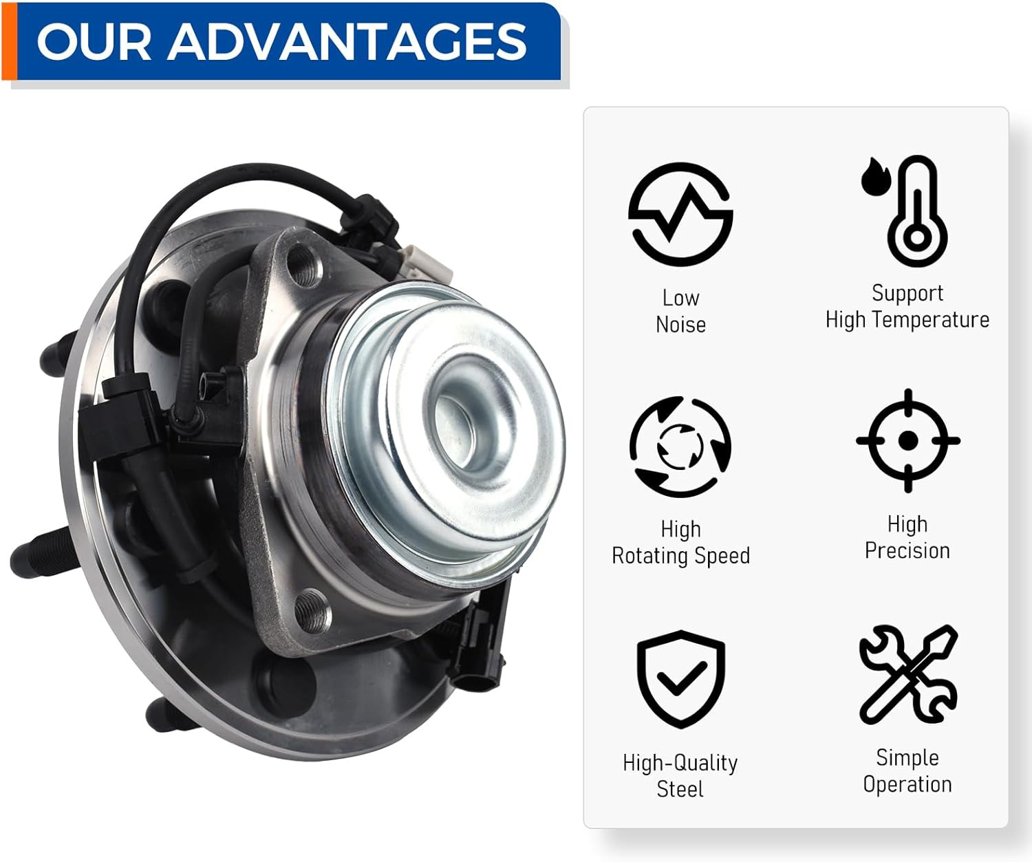 PAROD 515053 Front Wheel Hub & Bearing Assembly Fit for 2002-2006 Cadillac Escalade, Chevy Avalanche Express Suburban 1500 2500 GMC Savana Yukon XL 1500 RWD