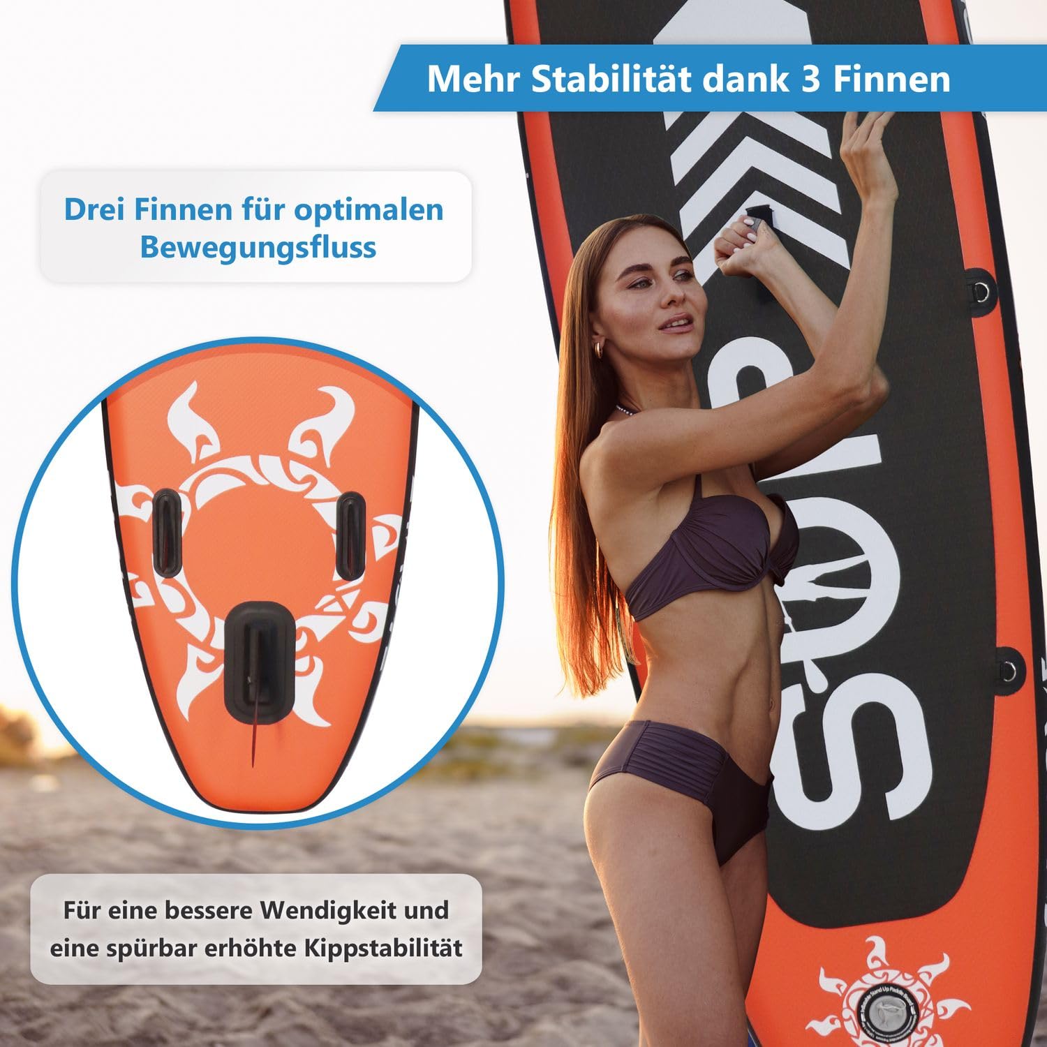 24MOVE SUP Board Aufblasbar - Premium Stand Up Paddle Board Inkl. Zubehör Set