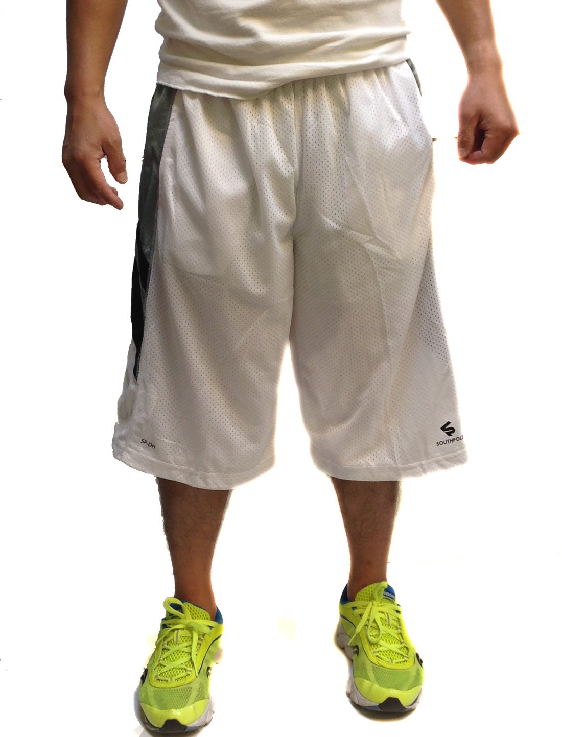 Southpole Men's Active Basketball Shorts in Mesh Fabric and Side Details