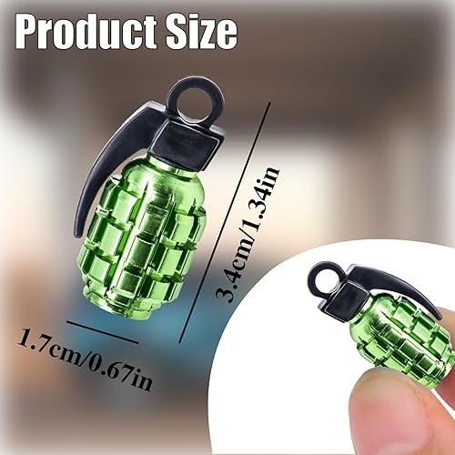 Vista 213 de 4 tapas de vástago de válvula de neumático estilo dado, con anillo de goma O, cubiertas universales de aleación de aluminio a prueba de polvo