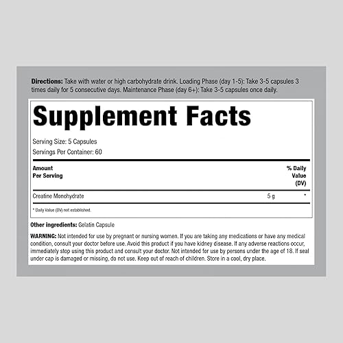 Miniatura 2 de Creapure - Creatina alemana de 1000 mg - 300 cápsulas - Las píldoras solo contienen creatina monohidrato puro de creapura sin rellenos aglutinantes