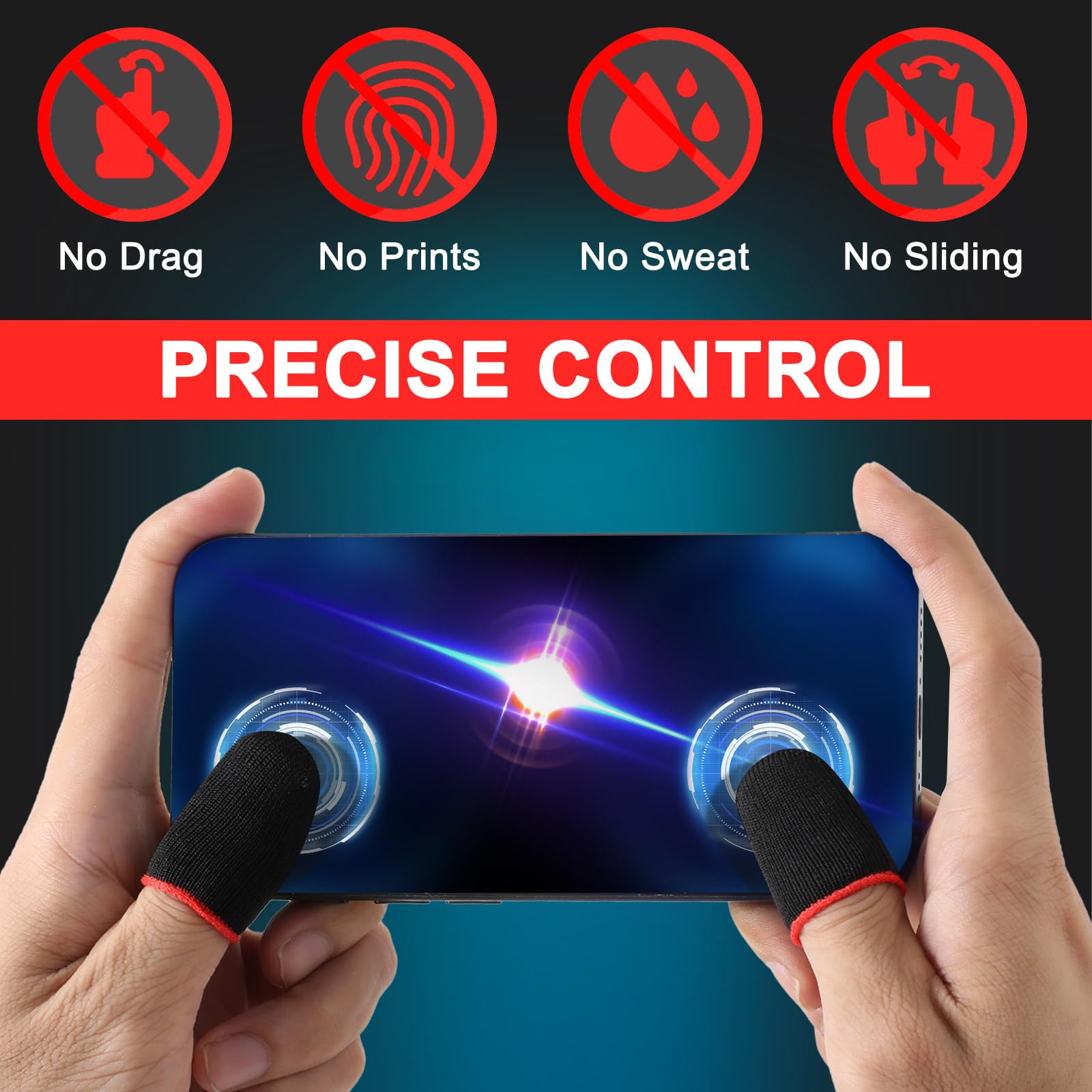 YUXIANLB 10 Stück Mobile Gaming Finger Sleeves Anti-Schweiß Game Controller Finger Daumen Sleeve Supraleitende Nanofasern Sleeves Atmungsaktive Fingerabdeckungen Touchscreen Gaming Handschuhe