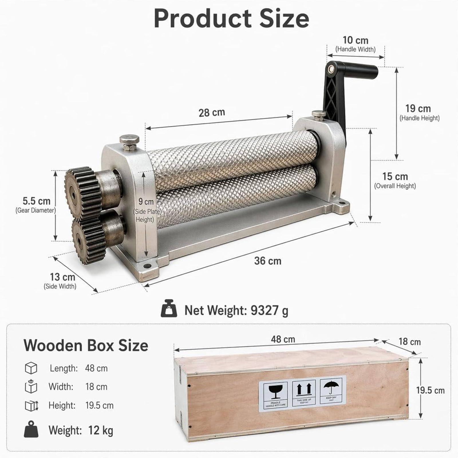 Bienenwachs mittelwand prägewalze,walzenlänge 280mm,zellgröße 4,9/5,1/5,4mm(erhältlich),imker prägewalze,präge drehwalze,Bienen wachswalze zum herstellen eigener mittelwände 5.1mm