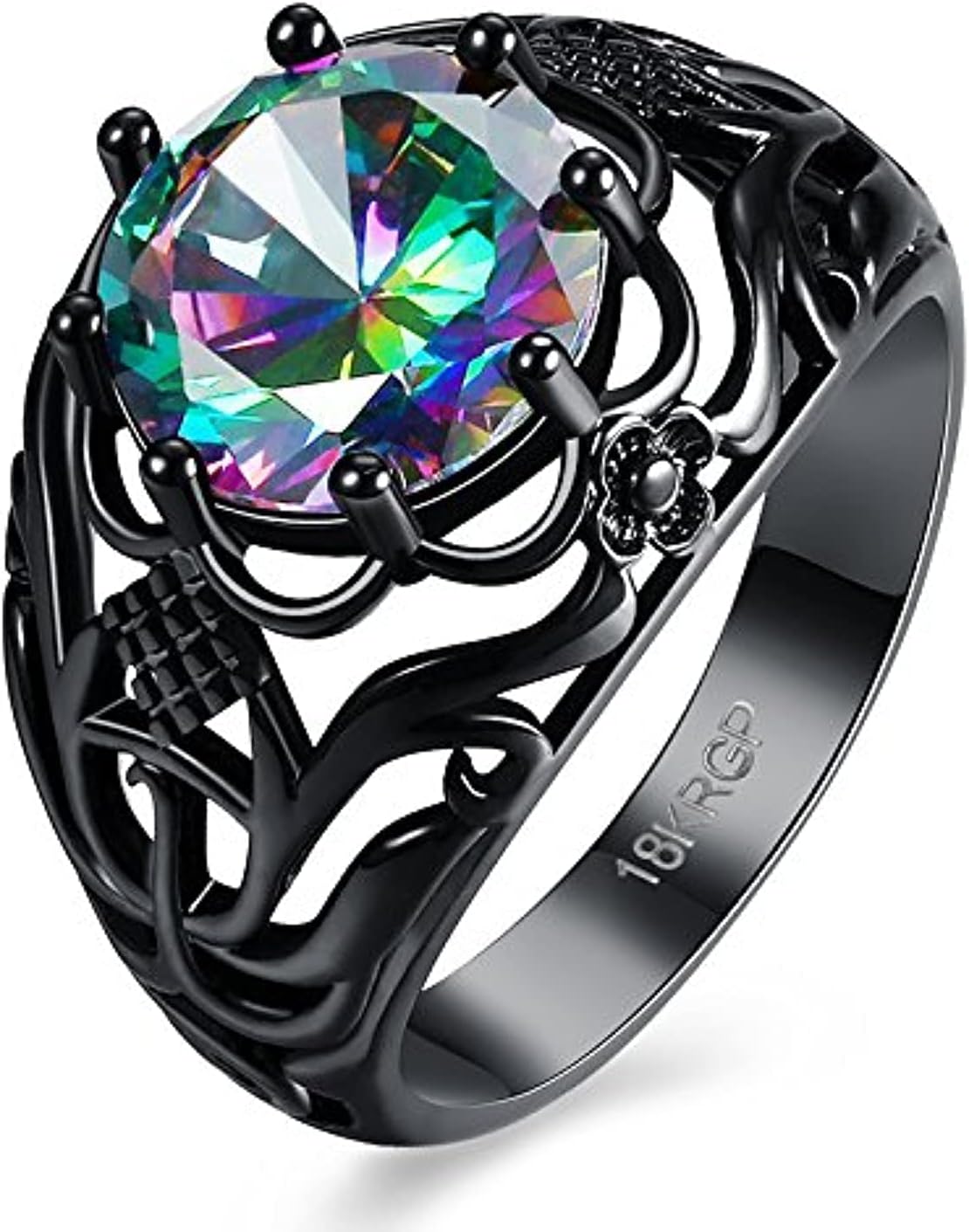 Rings for Women A5 Grade Crystal Ring Night Queen 18K Platinum Plated Crystal Ring for Women and Girls.