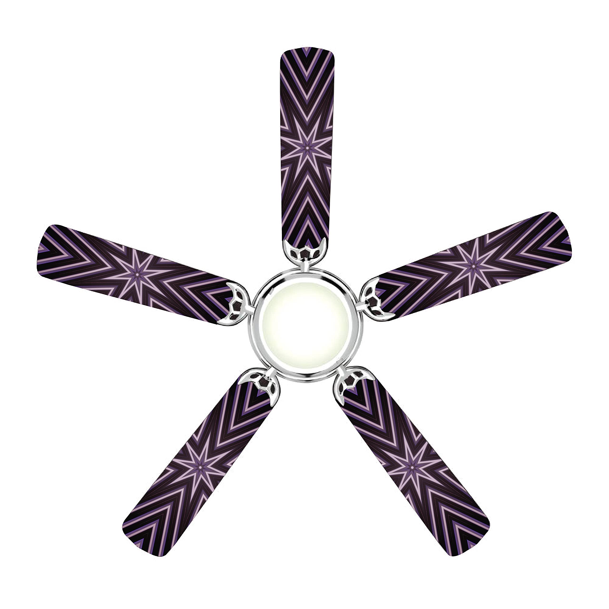 woopme Star Shining Ceiling Or Roof Fan Blade Stickers for Living Kids Couple Bedroom Home Office Decor Vinyl Printed Fan Leaf Decal L X H 50 X 16 Cms each (5 pcs)