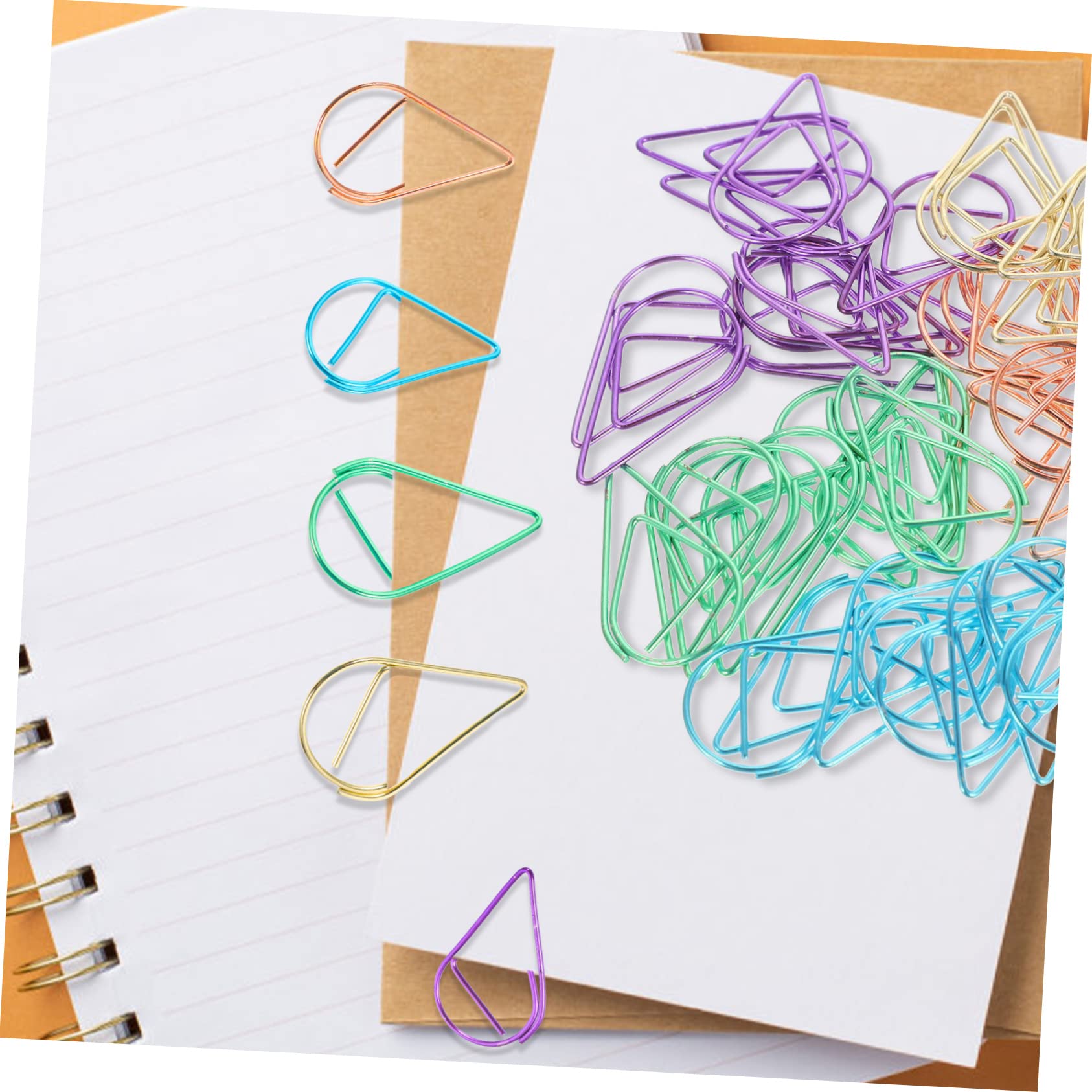 Tofficu 250stücke Bunte Kreative Papierclips Wassertropfenform Niedliche Büroklammern Für Schule Und Büro Farben Roségold Lila Grün Blau Gold Für Notizen Und Dokumente