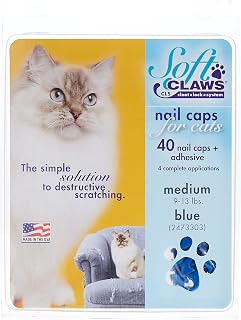 Soft Claws for Cats - CLS (Cleat Lock System), Size Medium, Color Blue
