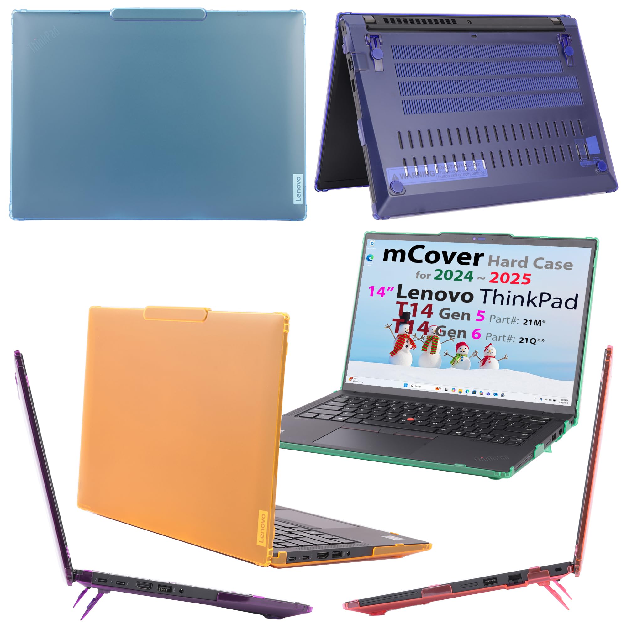 mCover Funda rígida solo compatible con Lenovo ThinkPad T14 Gen 5/Gen 6 Windows Notebook PC 2024-2025 de 14 pulgadas (con bisagra de 180°, no es compatible con ningún otro modelo Lenovo), color rojo